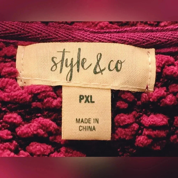 Style & Co, Size Petite XL, Purple Teddy Boucle Chenille Sweater - Picture 5 of 13